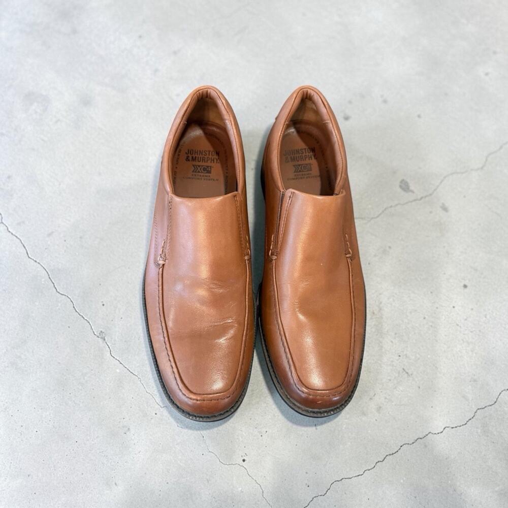Johnston & Murphy XC4 Waterproof Leather Slip On Loafers Cognac Men's 10M